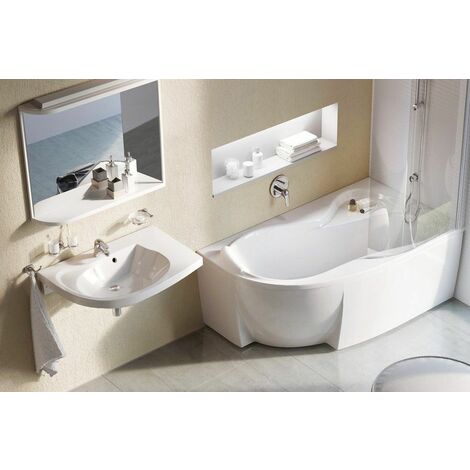 Baignoire Rosa 95  Tablier: Avec tablier - Sens Baignoire: Droite - Dimensions baignoire d'angle et asymètrique: 160 x 95 cm