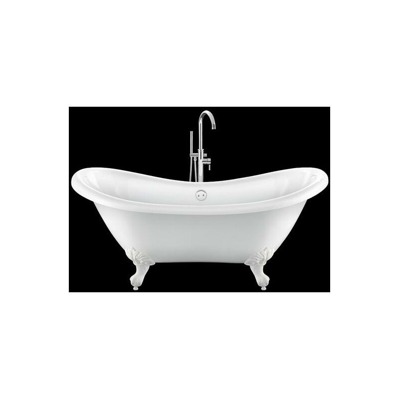 Baignoire ancienne r&eacute;tro sur pieds DARLINGTON Blanche 175 cm Pieds d'Aigle Blancs