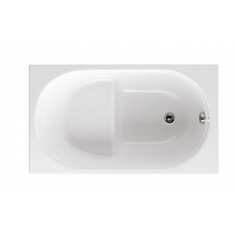 Baignoire sabot rectangulaire 120x70 cm – Acrylique blanc – Installation à encastrer – Capacité 92L pour espaces réduits – Glass