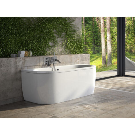 Baignoire semi-îlot blanc VISTA 160x75