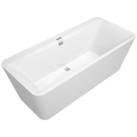 Baignoire sur pieds Villeroy & Boch Quaryl Squaro Edge 12 Duo, UBQ180SQE7PDV 1800x800mm, incl. kit de trop-plein et de vidange, incl. tablier (couleur baignoire) - UBQ180SQE7PDV-01