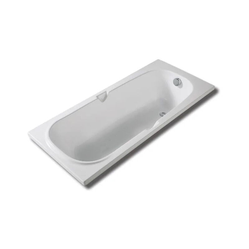 Valentin - Baignoire ultra-compacte à encaster, poignées intégrées et 5 pieds réglables, 140 x 70 cm