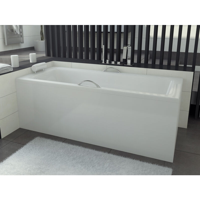 Azura Home Design - Baignoire veneto mini avec tablier 100/110/120/130 x 70 cm - Dimensions: 120cm