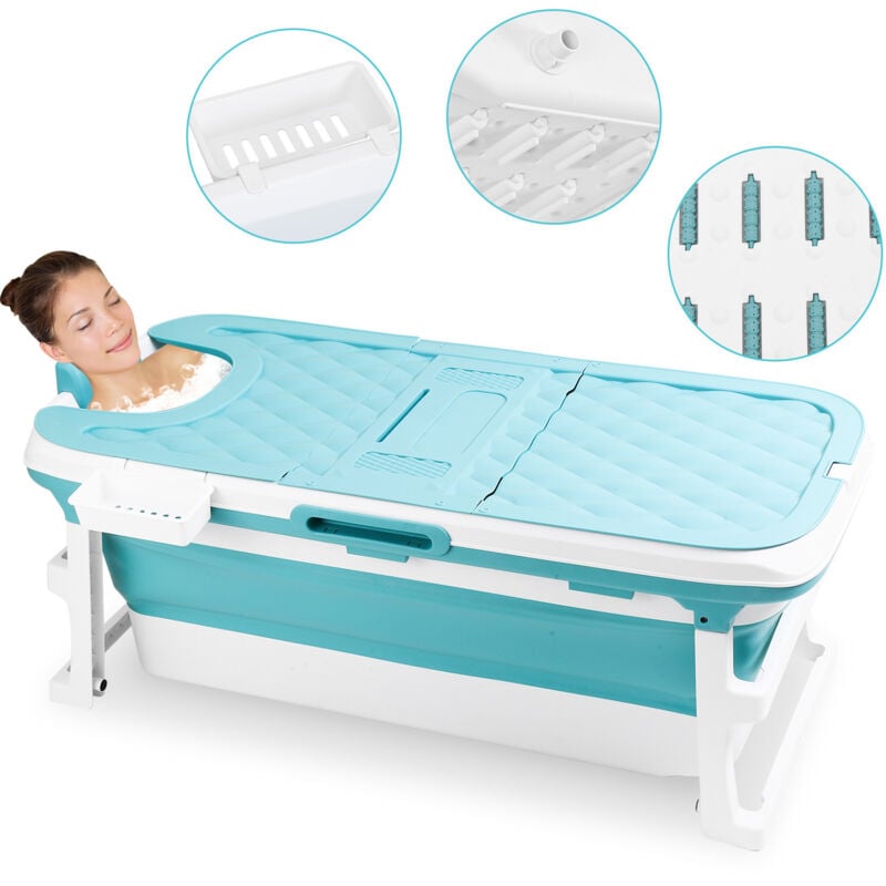 Swanew - Baignoires Pliante Adultes Mobiles pour Bébés Bathtubs Courantes Baignoire sur pied Baignoire-Douche Portable pour Salle de Bain Extérieur