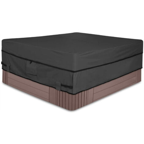 Bain à Remous Housse de Protection Coupe Vent,Couverture Spa Exterieur Imperméables,Bache Bain à Remous avec des aérations et des boucles (193 x193 x 51 cm)