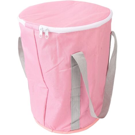 Bain de pieds portable isolé 5 couches, pliable et étanche avec couvercle, parfait pour voyage, spa maison et soins des pieds, rose.