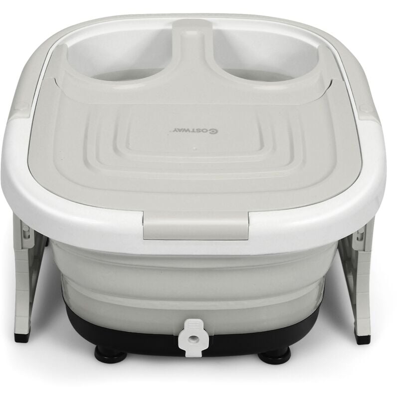 Maisonchic - Bain de Pieds Thalasso Balnéothérapie avec Télécommande Cuve Repliable Lumière Infrarouge avec Massage à Bulles et Vibration Gris CW2119