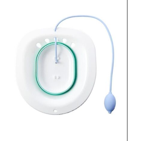 Bain de siège pliable pour siège de toilette, idéal pour les soins pendant la grossesse et après l'accouchement, conçu pour les bains du périnée, les hémorroïdes et les irritations anales (vert).