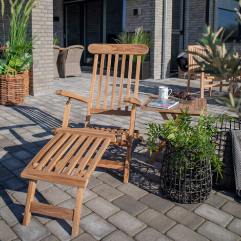 Bain de soleil 150x60x80 cm en teck naturel