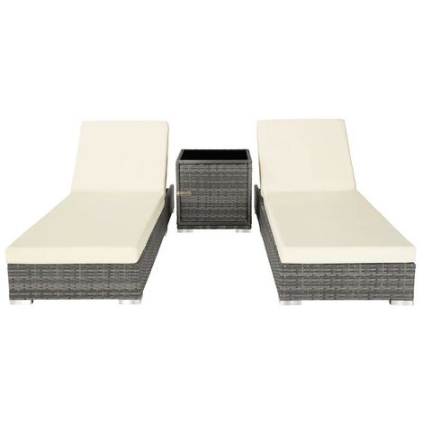 Bain de soleil ANTHRACITE duo avec multiples positions, 2 sets de housses et housse de protection noire