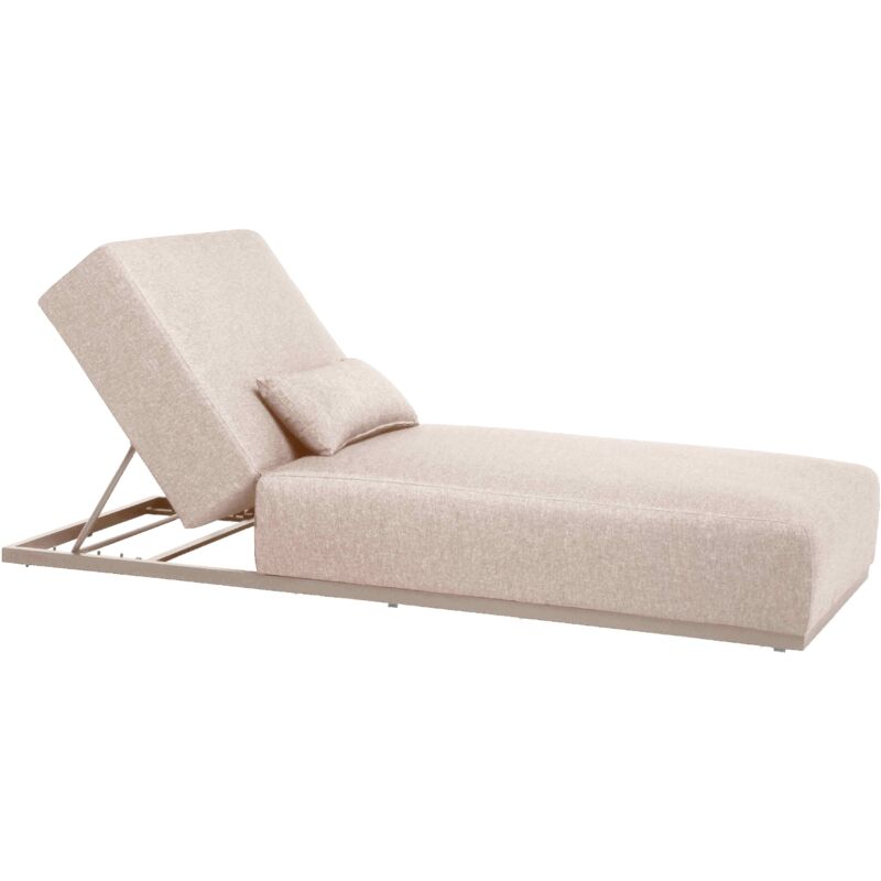 Oviala - Bain de soleil avec coussin inclinable 5 positions beige