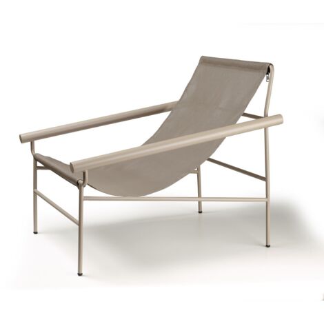 Bain de soleil, Chaise de jardin lounge Dress Code basic Taupe en Metal, Scab design