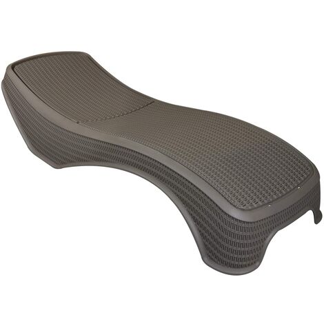 Bain de Soleil Chaise Longue de Jardin en Résine Chillvert New Port Imitation Rotin avec Coussin Marron Beige