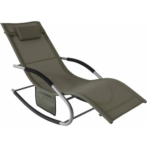 Bain de Soleil Chaise Longue Fauteuil à Bascule avec Appui,SoBuy OGS28-BR