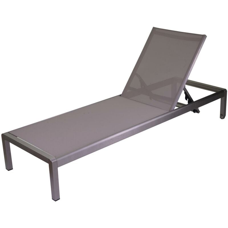 Chaise longue bain de soleil Gris 197x64 cm h 30 cm en Aluminium mod. Seattle