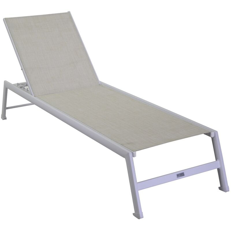 Chaise longue bain de soleil Blanc 195x55 cm h 31 cm en Aluminium mod. Cleveland