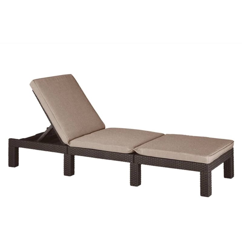 Keter - Chaise longue avec coussin Daytona Marron