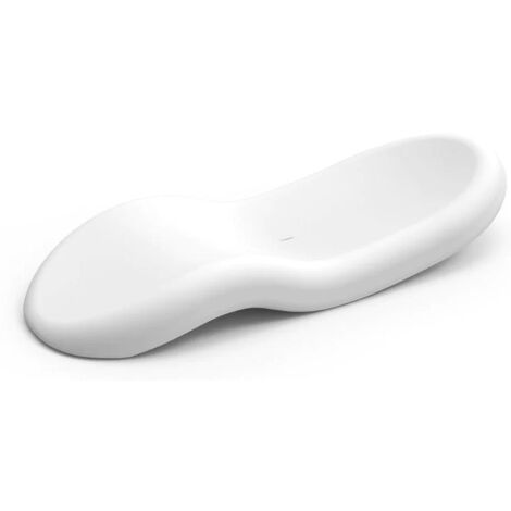 MOOVERE - Bain de soleil blanc pour jardin piscine hôtel club de plage 203x80x37cm - Blanc