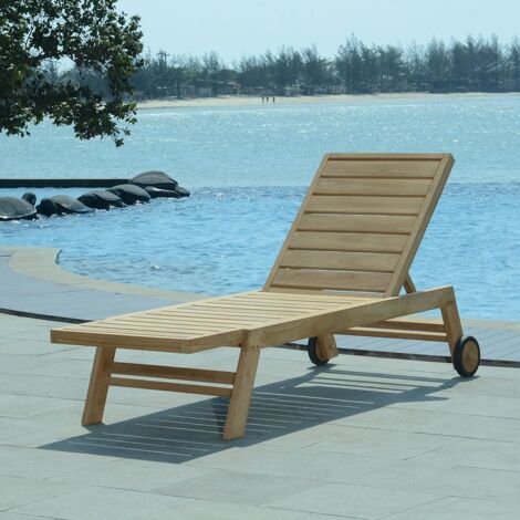 Bain de soleil en teck Ecograde Elite - Naturel