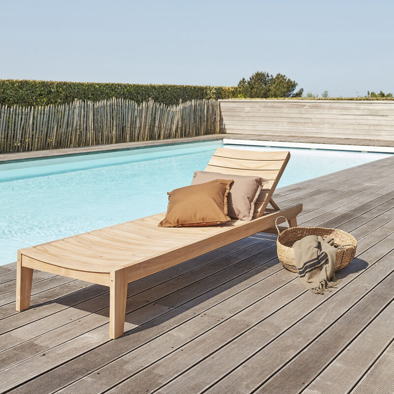 Bain de soleil en bois teck massif
