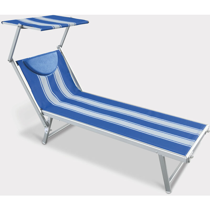 Transat de plage bain de soleil professionnel en aluminium Santorini Stripes