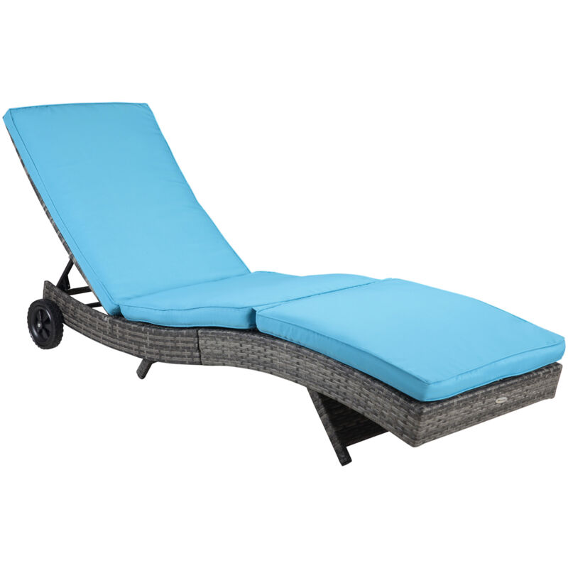 MH - Bain de soleil inclinable lorie bleu