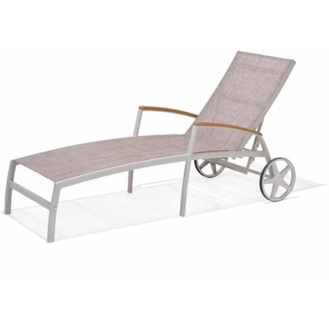 Bain de Soleil Jardin Multipositions Chillvert Imperia Bois Aluminium 180,40x77,60x102,90 cm Beige