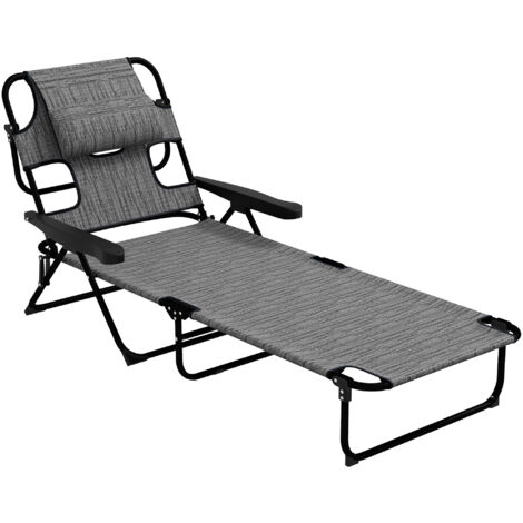 Bain de soleil pliable SIENNA gris et noir