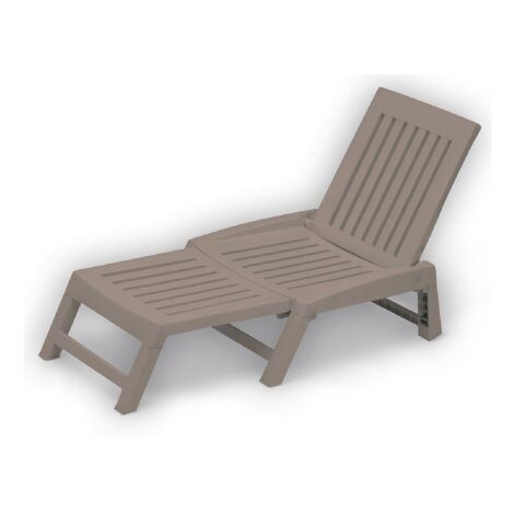 Bain de soleil pliant Orfeo en re'sine antichoc anthracite 177x61x30 cm pour jardin mer piscine