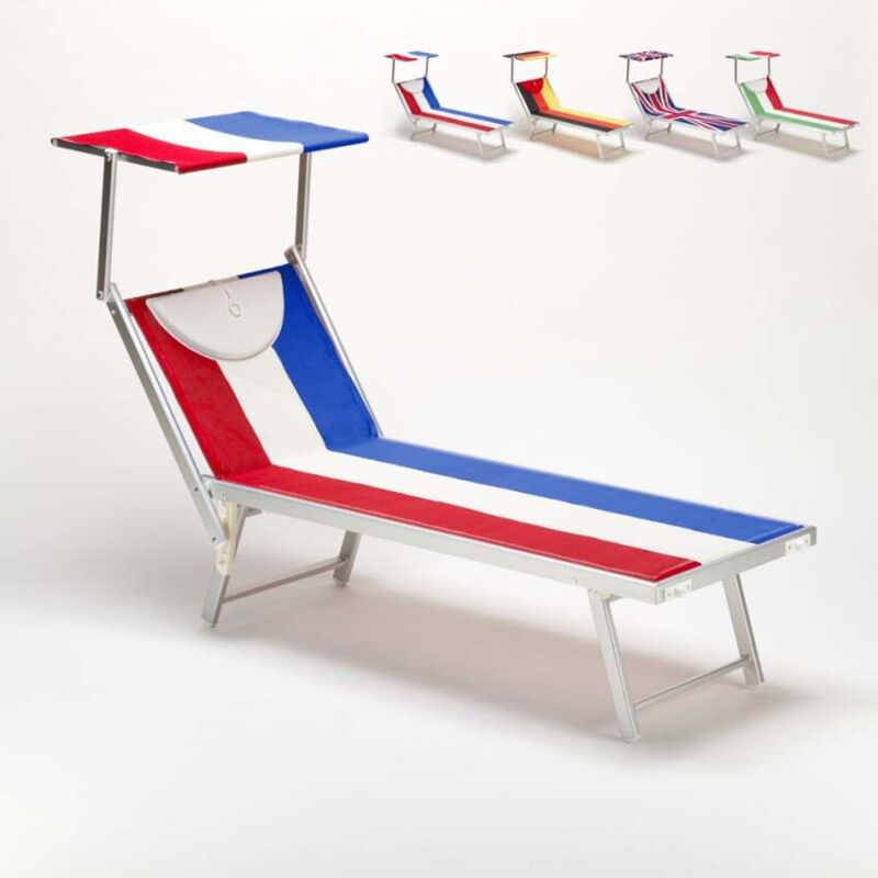 Bain de Soleil Professionnel en Aluminium Santorini EUROPE EDITION, Couleur: France