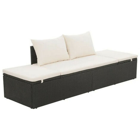 Bain de soleil réglable polyester blanc et résine noire Nasher