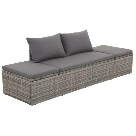 Bain de soleil réglable polyester et résine tressée gris Nasher