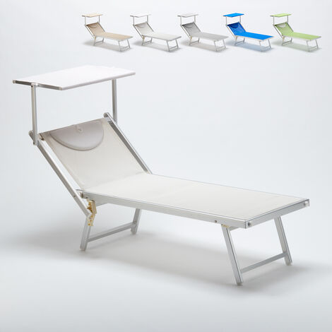 Bain de soleil transat professionnel chaise longue piscine aluminium Italia