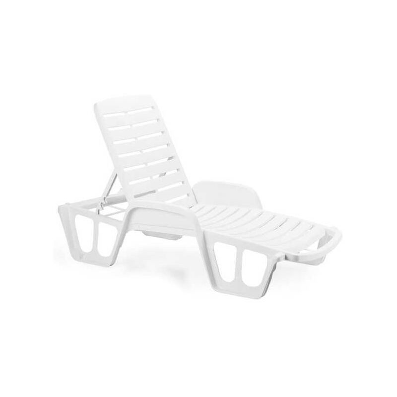 Transat re'glable en polypropyle'ne cm 71x190xh.100 empilable pour piscine jardin mer