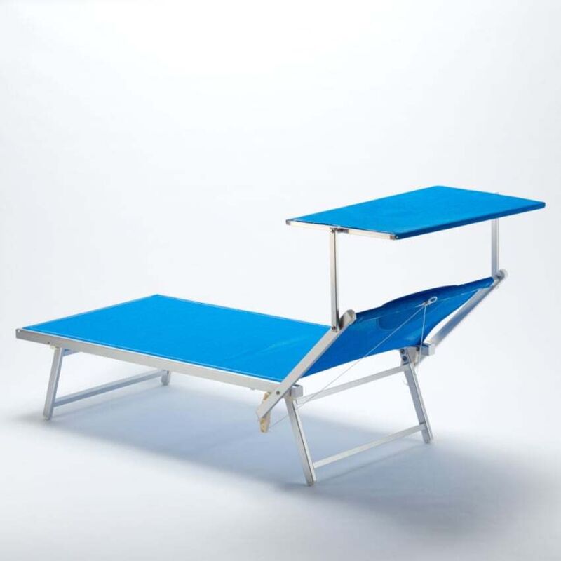 Bain De Soleil Xxl Professionnel Chaise Longue Transat Piscine Aluminium Italia Extralarge Bleu Gi100texbl