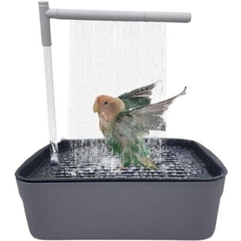 Bain d'oiseaux rechargeable – Baignoire pour perroquet  Douche automatique pour perruches, baignoire silencieuse avec robinet de circulation, accessoires de bain pour inséparables, pinsons, perruches
