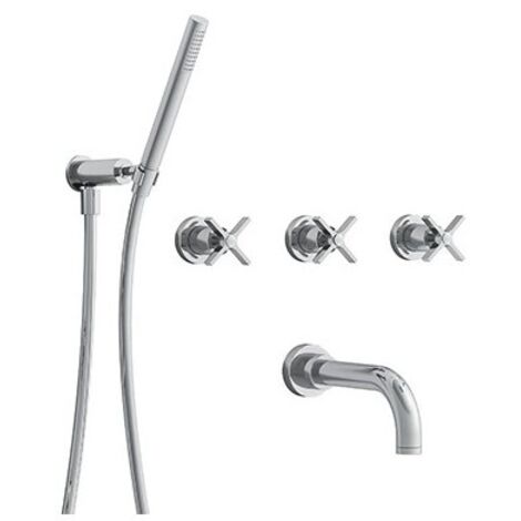 Bain/Douche Encastre 2 Sorties Cross Road Complet Chrome Robinetterie CROSS ROAD - CRISTINA ONDYNA CR11151