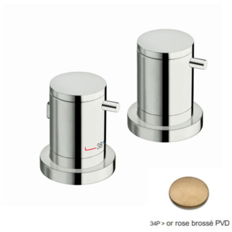 Bain Douche Or Rose Brossé Triverde 2 Sorties - CRISTINA ONDYNA XT14234P