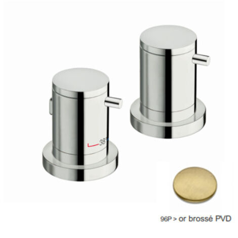 Bain douche sur gorge Or Brossé TRIVERDE 2 sorties - CRISTINA ONDYNA XT14296P