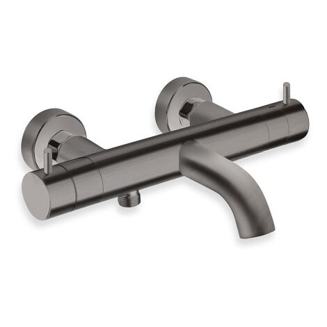 Bain douche thermostatique chrome noir brosse - CRISTINA ONDYNA TV15775