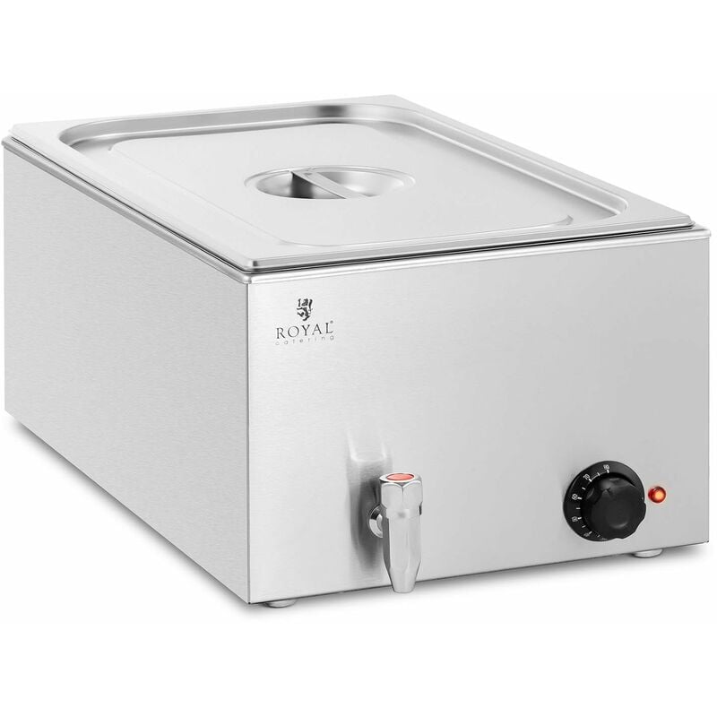 Bain-marie chauffe-plat bain-marie professionnel 600 watts 1 x gn 1/1 robinet de vidange