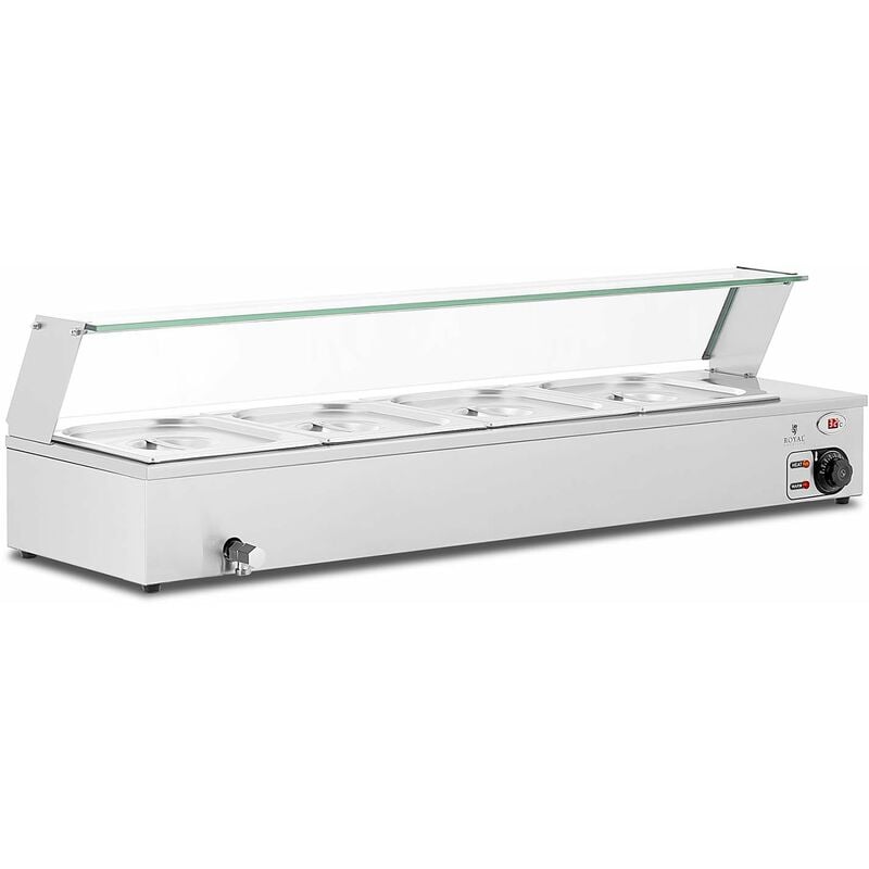 Bain-marie chauffe-plat bain-marie vitrine bain-marie professionnelle 2 000 watts 4 x gn 1/2 robinet de vidange