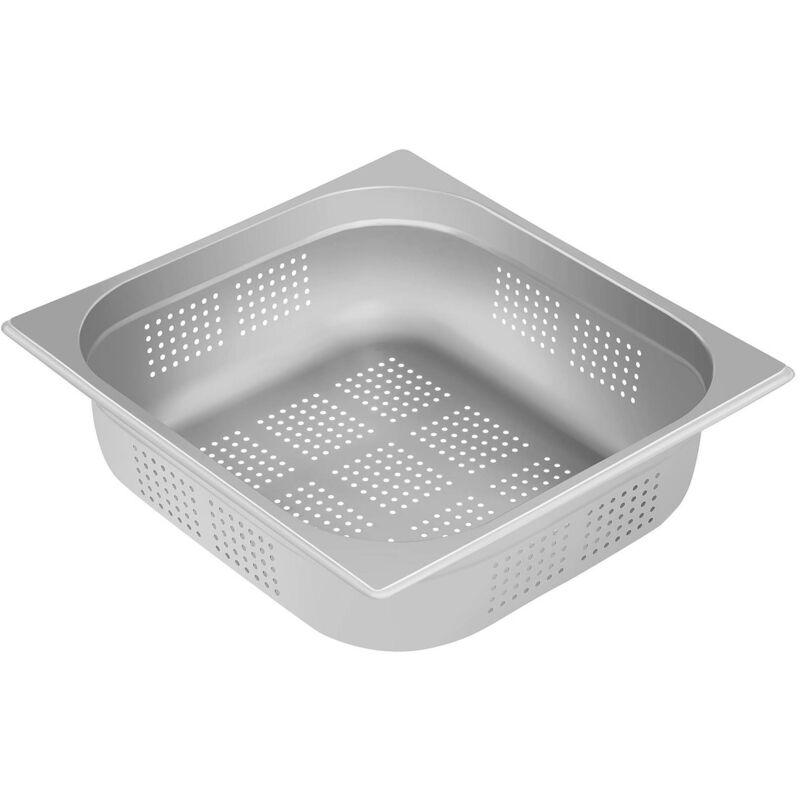 Bain Marie Container Stainless Steel Gastronorm Perforated Food Tray 100 Mm 2/3
