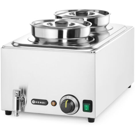 Bain-marie électrique chauffant pour soupes avec récipients 2 x 4 l 1000 W