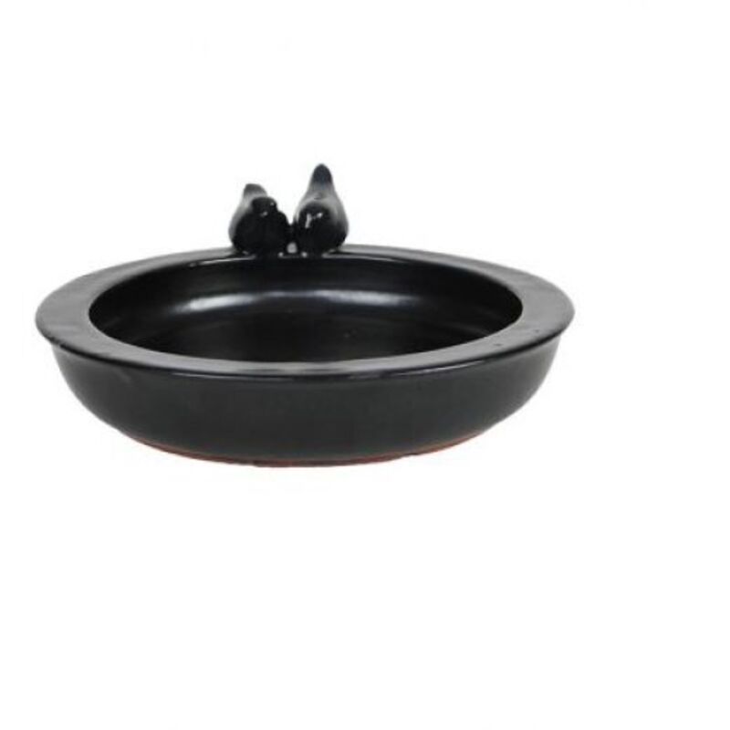 Bain d'oiseaux moyen modèle en céramique anthracite