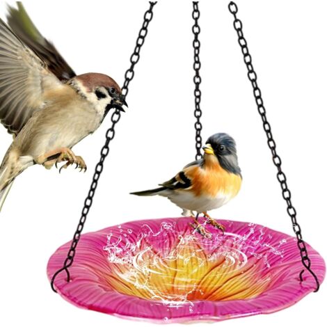 Bain pour Oiseaux De Jardin - Mangeoire en Forme de Fleur Résistante aux