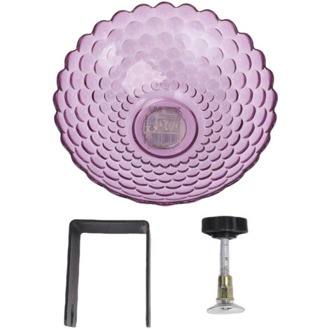 Bain pour Oiseaux Monté Support Fixation Sans Outils 17.5x13cm Plastique Acier Détachable 3 Pièces Noir Decor Jardin