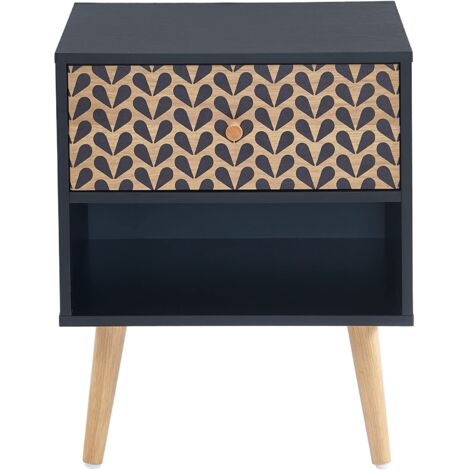BAÏTA CAPUCINE01 Comodino, Vinile, Nero, L40cm