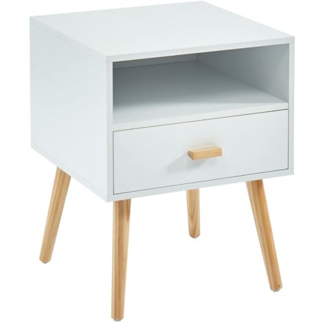 BAÏTA ULOS Comodino, Legno ingegnerizzato, Bianco, L40cm