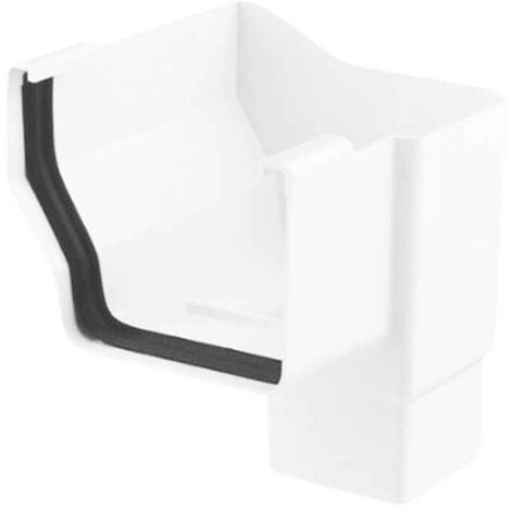 Bajada Lateral Izquierda Canalón EUME Blanca PVC - 70x70 - Ferroplast  Color: Blanco